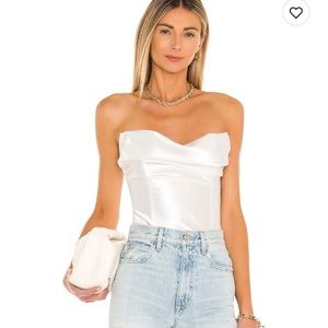 NWT Lovers and Friends White Satin Corset / Bustier Top